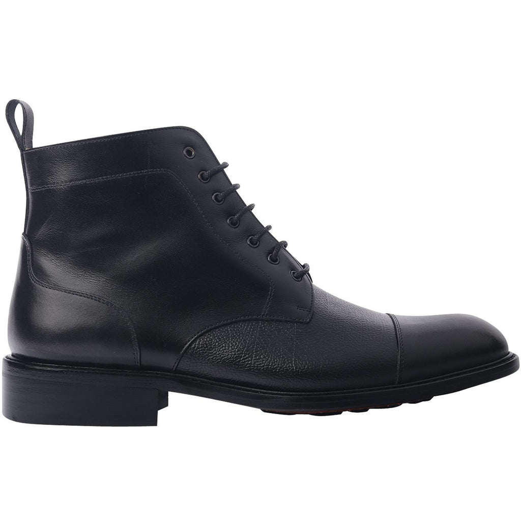Black Calf-Skin Leather Cap Toe Boots - The Legend Boot Series – Somiar