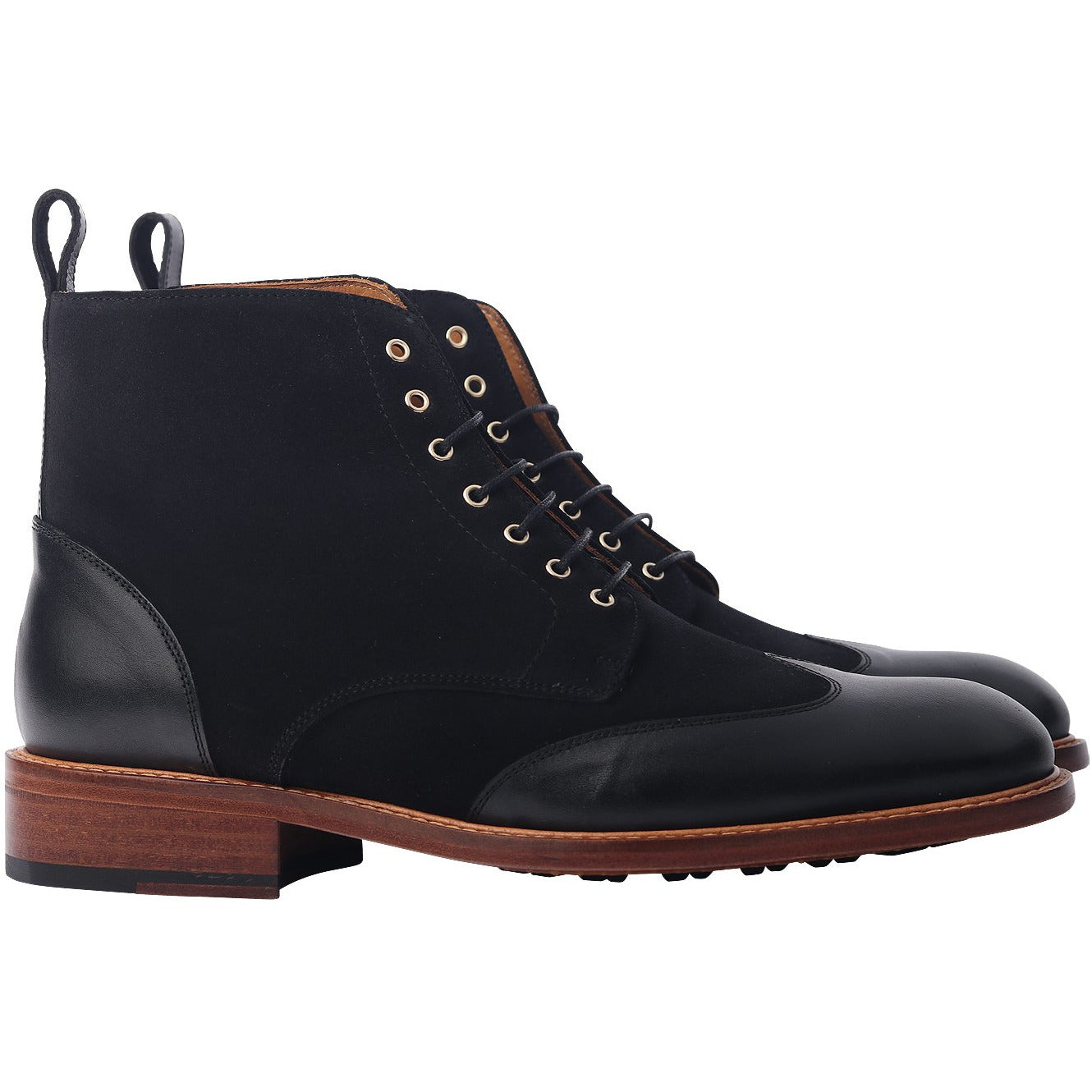 Black Suede Wingtip Chukka Boots - The Winged Valdez Boot Series – Somiar
