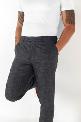 blue grey simple patterned trouser, modern fit 
